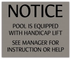 Illinois Handicap Lift Pool/Spa Sign