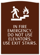 In Fire Emergency, Do Not Use Elevator... w/No Braille
