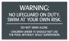 Maryland No Lifeguard on Duty Sign