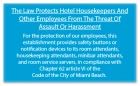 Miami Beach, FL: Housekeeper Protection Notice - Self Adhesive - 8 Pk