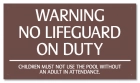 Minnesota No Lifeguard On Duty Warning Sign