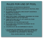 Mobile County, Alabama Pool Rules Sign