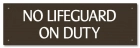 Montana No Lifeguard On Duty Sign