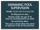 New Jersey Swimming Pool Supervision Sign