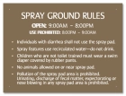 New York City Spray Ground Rules Sign