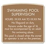 NJ Front Desk Pool Sign - Flexia Pinnacle&trade;