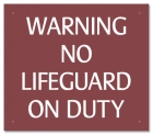 North Carolina No Lifeguard Sign for Wading Pools