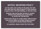 'Notice: Weapons Policy' Sign - FL Compliant - Acrylic Version