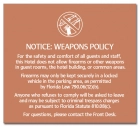 'Notice: Weapons Policy' Sign w/Symbol - FL Compliant - Acrylic Version