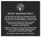'Notice: Weapons Policy' Sign w/Symbol - FL Compliant - Celtec Version