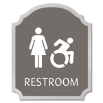 Restroom Sign w/Female & Dynamic ISA Symbols