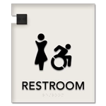 Restroom Sign w/Female & Dynamic ISA Symbols
