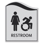 Restroom Sign w/Female & Dynamic ISA Symbols