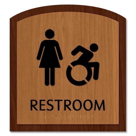 Restroom Sign w/Female & Dynamic ISA Symbols