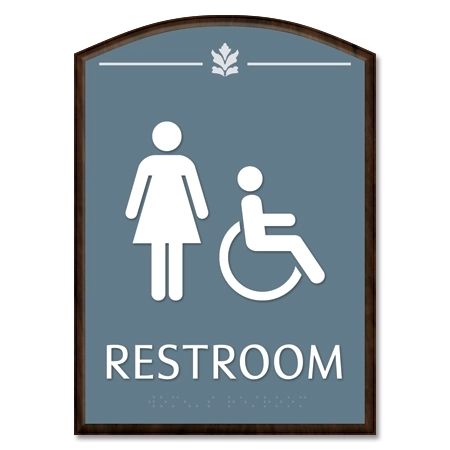 Restroom Sign w/ Female & ISA Symbols