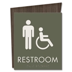 Restroom Sign w/Male & ISA Symbols