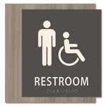 Restroom Sign w/Male & ISA Symbols