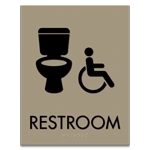 Restroom Sign w/Toilet & ISA Symbols