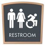 Restroom Sign w/Unisex & Dynamic ISA Symbols