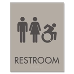 Restroom Sign w/Unisex & Dynamic ISA Symbols