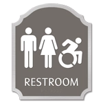 Restroom Sign w/Unisex & Dynamic ISA Symbols