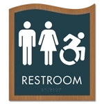 Restroom Sign w/Unisex & Dynamic ISA Symbols