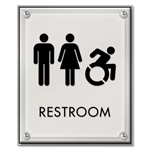 Restroom Sign w/Unisex & Dynamic ISA Symbols