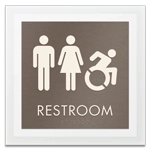 Restroom Sign w/Unisex & Dynamic ISA Symbols