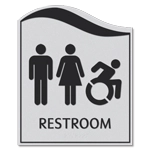 Restroom Sign w/Unisex & Dynamic ISA Symbols