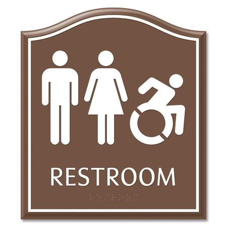 Restroom Sign w/Unisex & Dynamic ISA Symbols