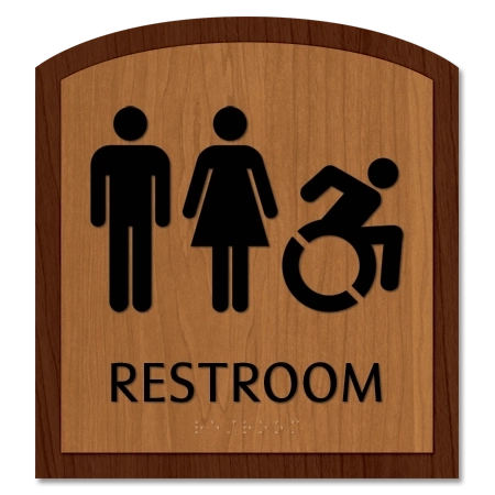 Restroom Sign w/Unisex & Dynamic ISA Symbols