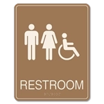 Restroom Sign w/ Unisex & ISA Symbols