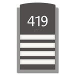 Room Number Sign - 4 slot
