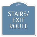"Stairs/Exit Route" Egress Sign - CA Compliant