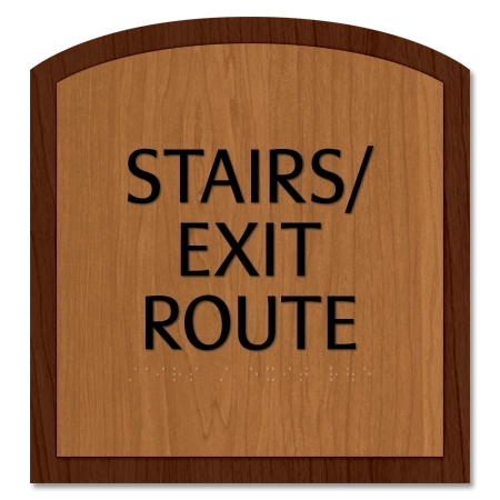 "Stairs/Exit Route" Egress Sign - CA Compliant