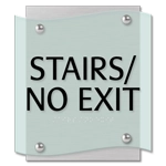 "Stairs/No Exit" Egress Sign - CA Compliant