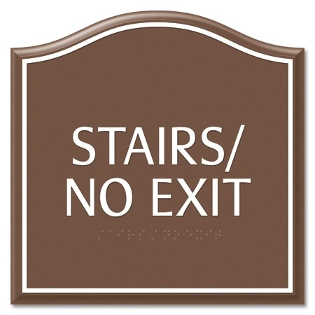 "Stairs/No Exit" Egress Sign - CA Compliant