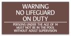 Texas No Lifeguard Pool Sign