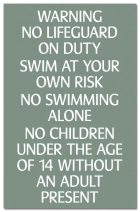 Virginia No Lifeguard Sign