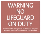 Warning No Lifeguard on Duty Sign