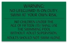 Washington DC No Lifeguard Pool Rules Sign