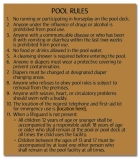 Washington Pool Rules Sign