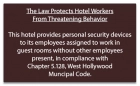 West Hollywood CA Housekeeper Protection Notice - Acrylic - 4 Pk