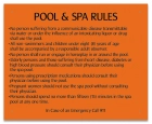 Wyoming Pool & Spa Rules Sign