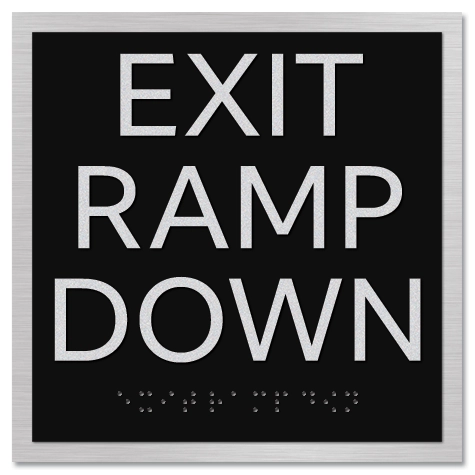 "Exit Ramp Down" Egress Sign