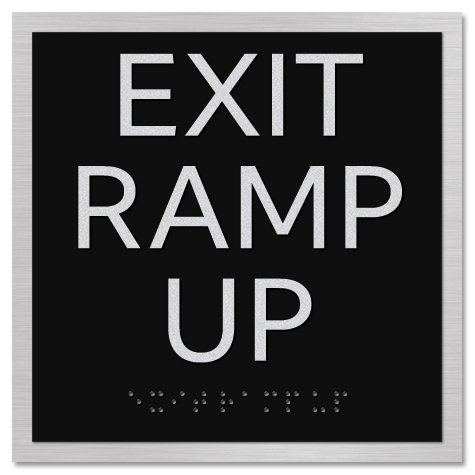 "Exit Ramp Up" Egress Sign