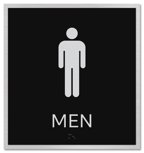 "Men" Sign w/Male Symbol