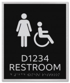 "Restroom" Sign w/Female and ISA Symbols plus Room Number
