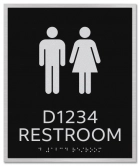 "Restroom" Sign w/Male and Female Symbols plus Room Number