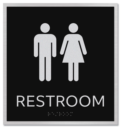 "Restroom" Sign w/Male and Female Symbols